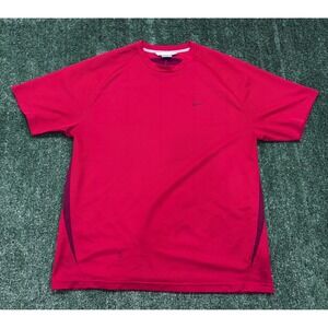 Nike Dri Fit Red Athletic T Shirt Short Sleeve Men's Size Large